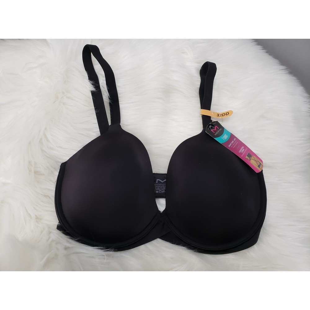 NEW - Maidenform Bra 32DD NWT One Fabulous Fit T-Shirt Black Underwire DM7543